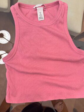 H&M pink crop tank S
